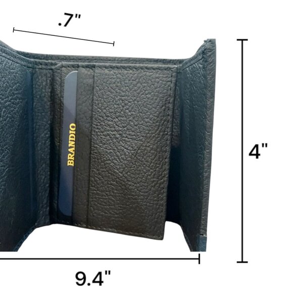 Men's Genuine Leather Wallet with RFID Tri-fold - Picture 6 of 7